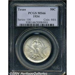 1934 50C Texas MS66 PCGS. Gold and gray