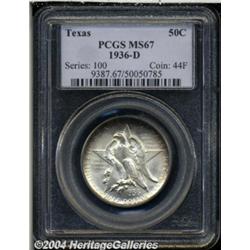 1936-D 50C Texas MS67 PCGS. Fully struck and