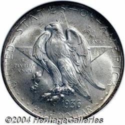 1936-D 50C Texas MS68 NGC. An impeccably