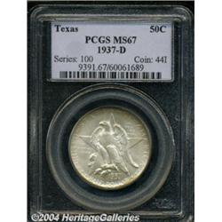 1937-D 50C Texas MS67 PCGS. Fully struck and