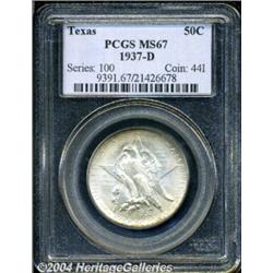 1937-D 50C Texas MS67 PCGS. Fully struck with