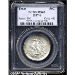 1937-S 50C Texas MS67 PCGS. Mostly brilliant