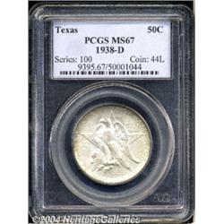 1938-D 50C Texas MS67 PCGS. Gold and gray