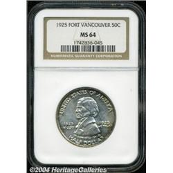 1925 50C Vancouver MS64 NGC. Light crimson and