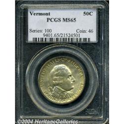 1927 50C Vermont MS65 PCGS. Well struck with