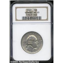 1927 50C Vermont MS65 NGC. Fully brilliant and