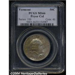 1927 50C Vermont MS66 PCGS. Ex: Pryor