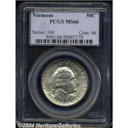1927 50C Vermont MS66 PCGS. Bright apricot,