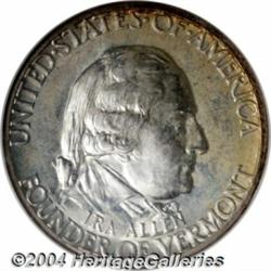 1927 50C Vermont MS67 NGC. Mottled shadings of