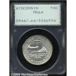 1936 50C Wisconsin MS64 PCGS. Well struck and