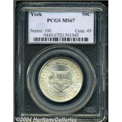 1936 50C York MS67 PCGS. The bright mint frost