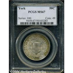 1936 50C York MS67 PCGS. Light yellowish-green