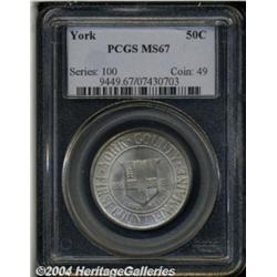 1936 50C York MS67 PCGS. Superb mint luster