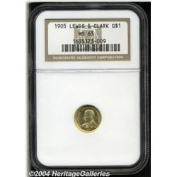 1905 G$1 Lewis and Clark MS63 NGC. Pleasing