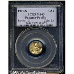 1915-S G$1 Panama-Pacific Gold Dollar MS63
