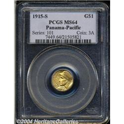 1915-S G$1 Panama-Pacific Gold Dollar MS64