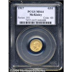 1917 G$1 McKinley MS64 PCGS. A splendidly