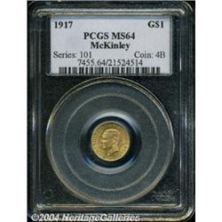 1917 G$1 McKinley MS64 PCGS. This specimen