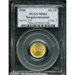 1926 $2 1/2 Sesquicentennial MS64 PCGS. Boldly