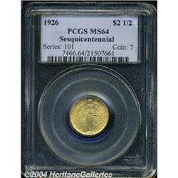 1926 $2 1/2 Sesquicentennial MS64 PCGS.