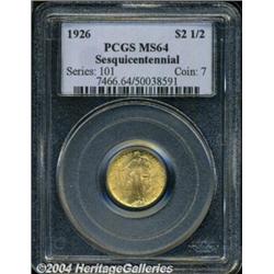 1926 $2 1/2 Sesquicentennial MS64 PCGS. Both