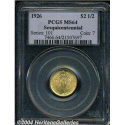 1926 $2 1/2 Sesquicentennial MS64 PCGS. Bright