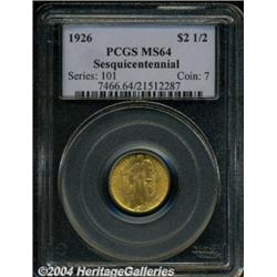 1926 $2 1/2 Sesquicentennial MS64 PCGS. Fully