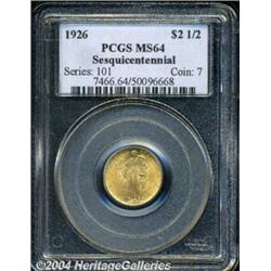 1926 $2 1/2 Sesquicentennial MS64 PCGS.