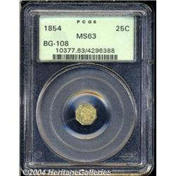 1854 25C Liberty Octagonal 25 Cents, BG-108,