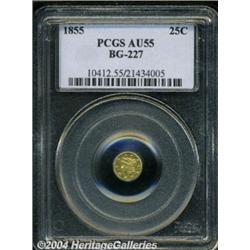 1855 25C Liberty Round 25 Cents, BG-227, R.6,