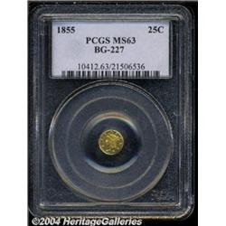 1855 25C Liberty Round 25 Cents, BG-227, R.6,