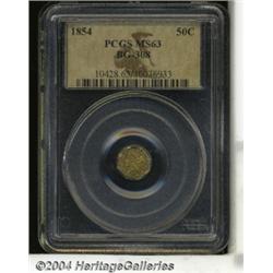 1854 50C Liberty Octagonal 50 Cents, BG-308,