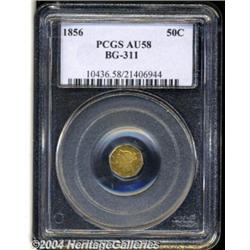 1856 50C Liberty Octagonal 50 Cents, BG-311,