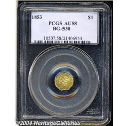 1853 $1 Liberty Octagonal 1 Dollar, BG-530,
