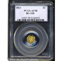 1853 $1 Liberty Octagonal 1 Dollar, BG-530,