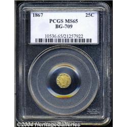 1867 25C Liberty Octagonal 25 Cents, BG-709,