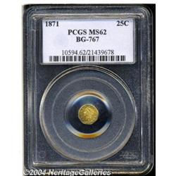 1871 25C Liberty Octagonal 25 Cents, BG-767,