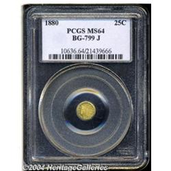 1880 25C Indian Octagonal 25 Cents, BG-799J,