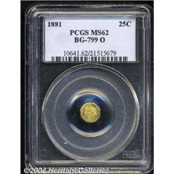 1881 25C Indian Octagonal 25 Cents, BG-799O,