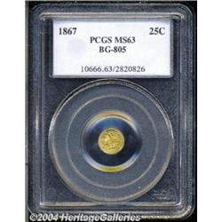 1867 25C Liberty Round 25 Cents, BG-805, Low