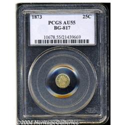 1873 25C Liberty Round 25 Cents, BG-817, R.3,