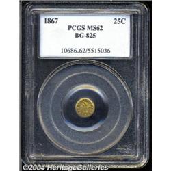 1867 25C Liberty Round 25 Cents, BG-825, R.4,