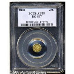 1870 25C Goofy Head Round 25 Cents, BG-867,
