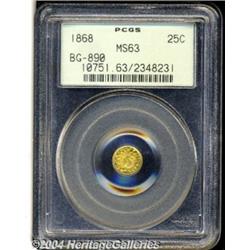 1868 25C Indian Round 25 Cents, BG-890, High