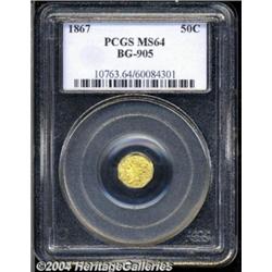 1867 50C Liberty Octagonal 50 Cents, BG-905,