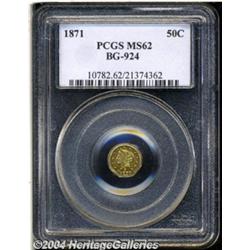 1871 50C Liberty Octagonal 50 Cents, BG-924,