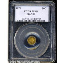 1870 50C Goofy Head Octagonal 50 Cents,