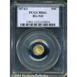 1874/3 50C Indian Octagonal 50 Cents, BG-943,