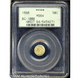 1868 50C Liberty Round 50 Cents, BG-1008, R.5,