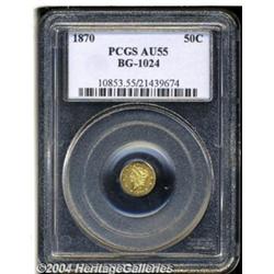 1870 50C Liberty Round 50 Cents, BG-1024, Low